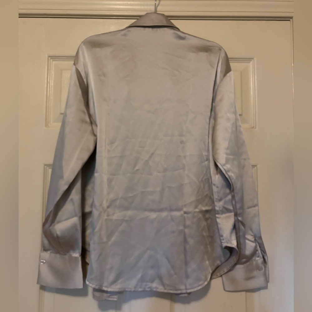 Oversized Satin Button Down - image 3